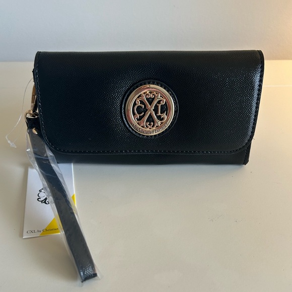 Christian Lacroix Handbags - NWT CXL by Christian Lacroix BALI CAVIAR SMALL
CLUTCH WRISTLET Black 8” x 4”